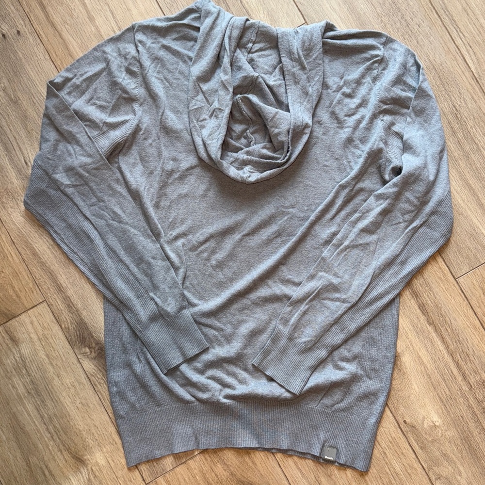 BENCH Long Sleeve Knit Hooded Lightweight Casual Button Neck Design Shirt Top - Picture 4 of 4